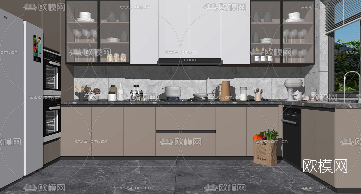 现代橱柜su模型