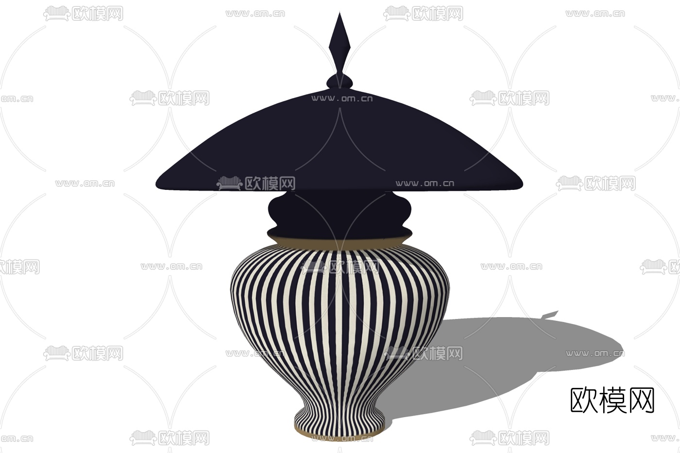 欧式圆顶台灯su模型下载