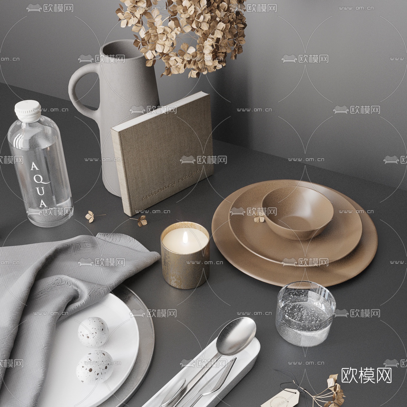 北欧厨房用品餐具3d模型