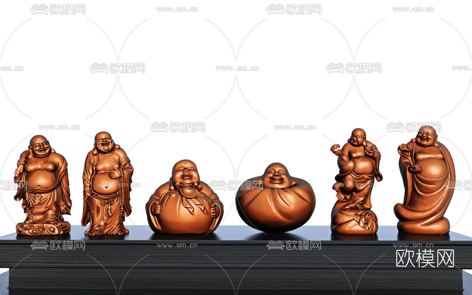 新中式弥勒佛佛像雕塑3d模型下载