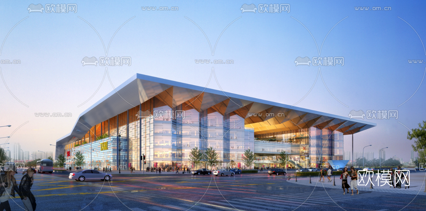 现代汽车站su模型下载（渲染图7）