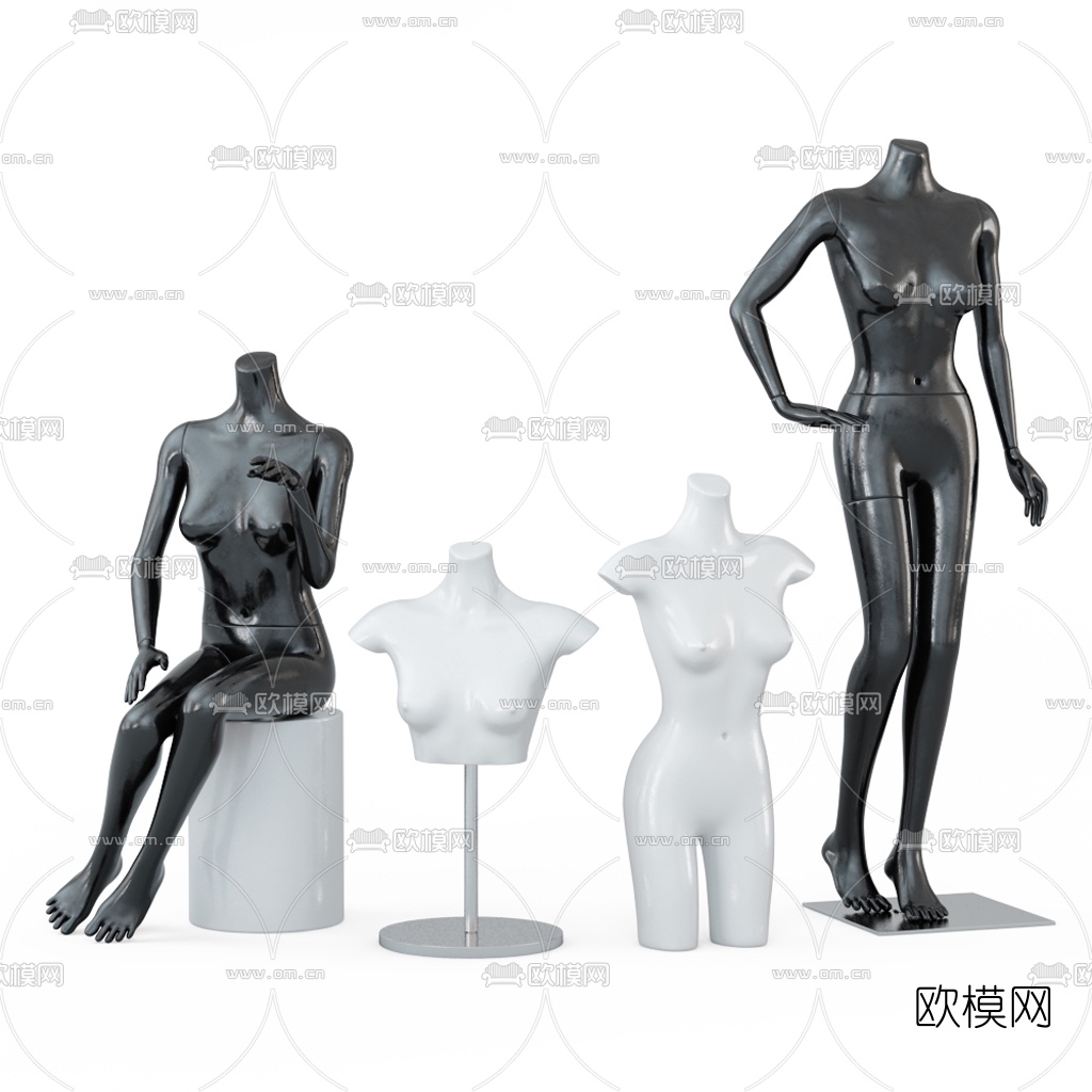 现代服装店模特3d模型