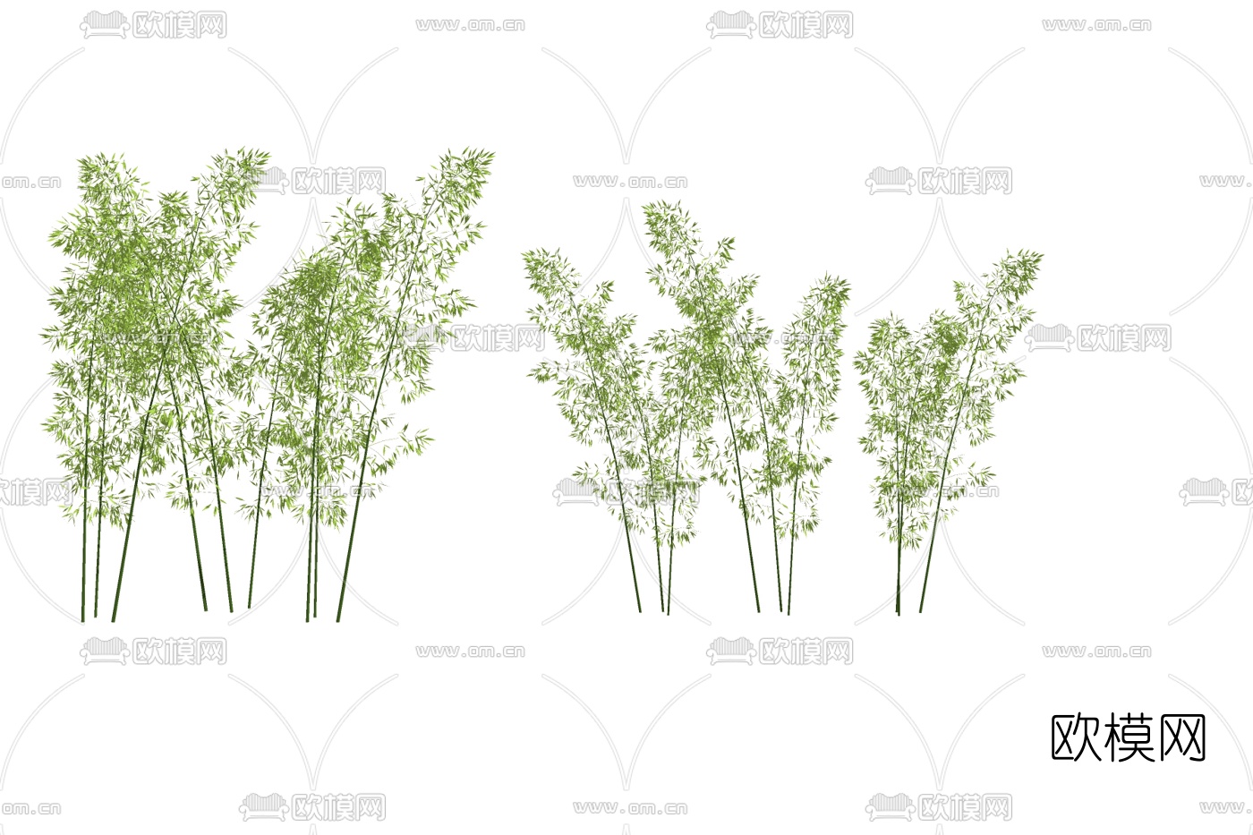 现代竹子su模型下载