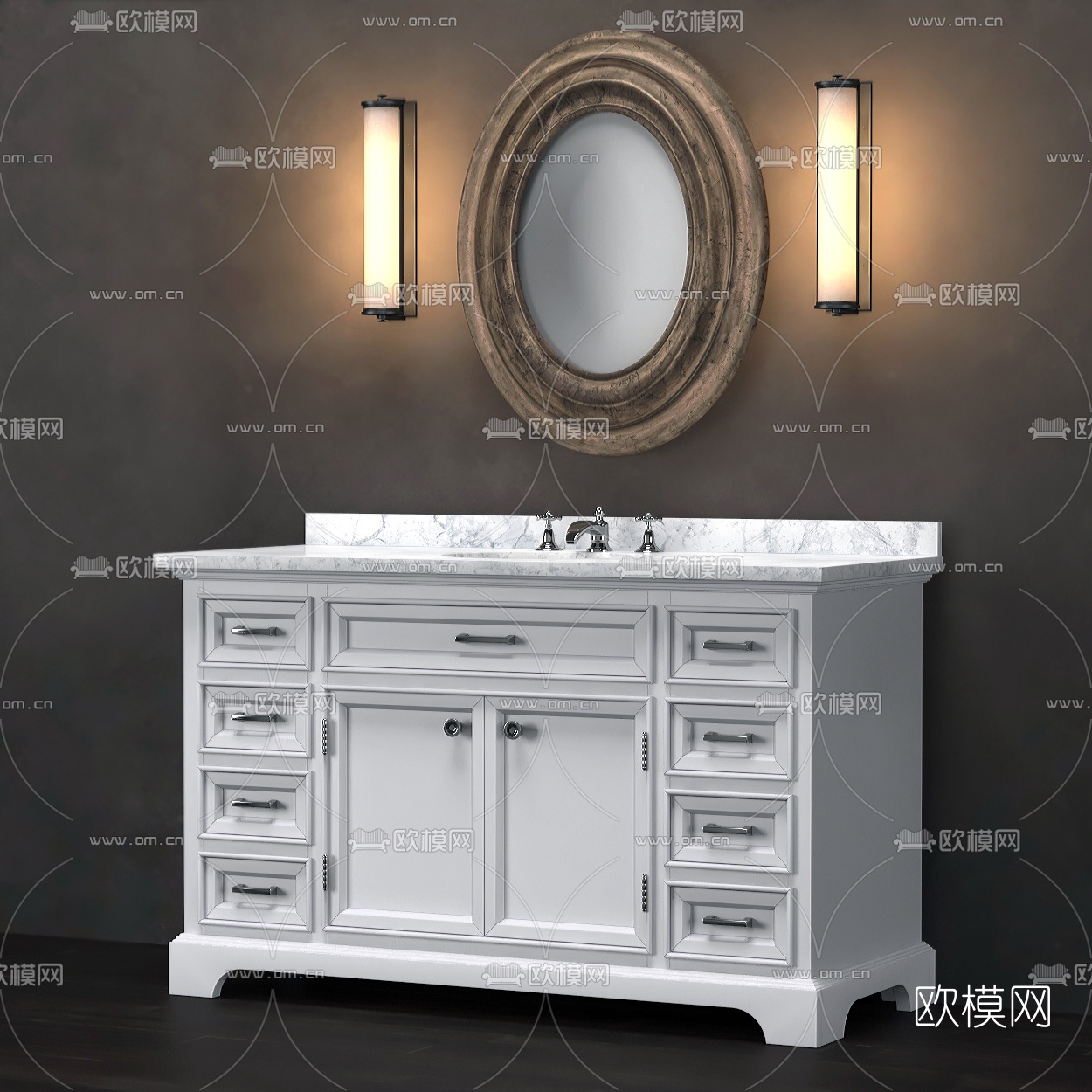 现代洗手台免费3d模型下载（渲染图3）