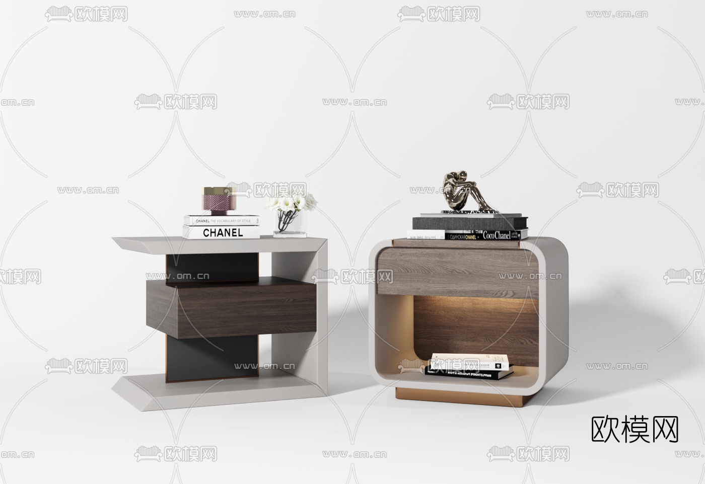 现代创意床头柜3d模型下载