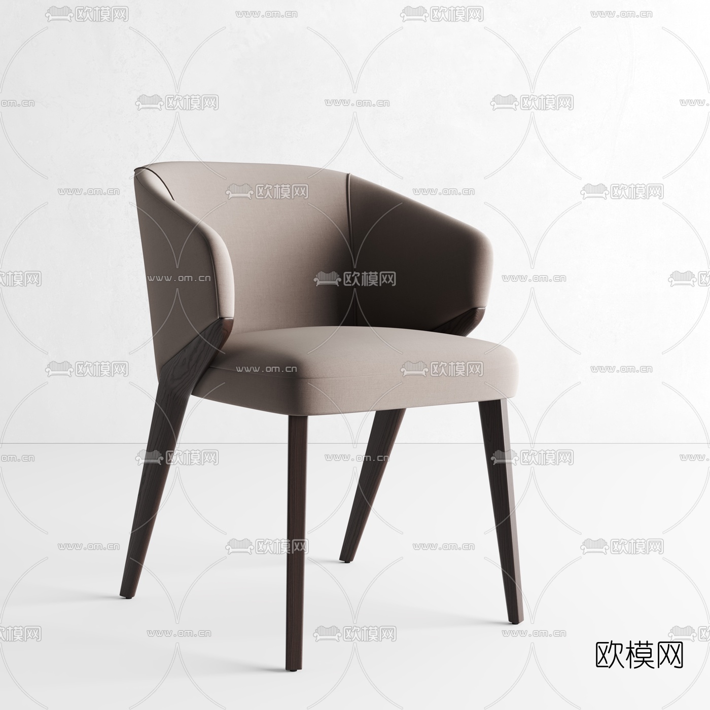 现代布艺单椅3d模型下载（渲染图2）