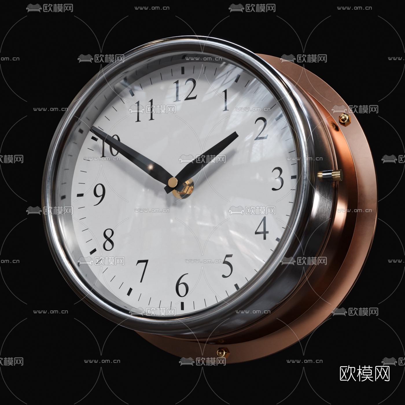工业风金属挂钟3d模型