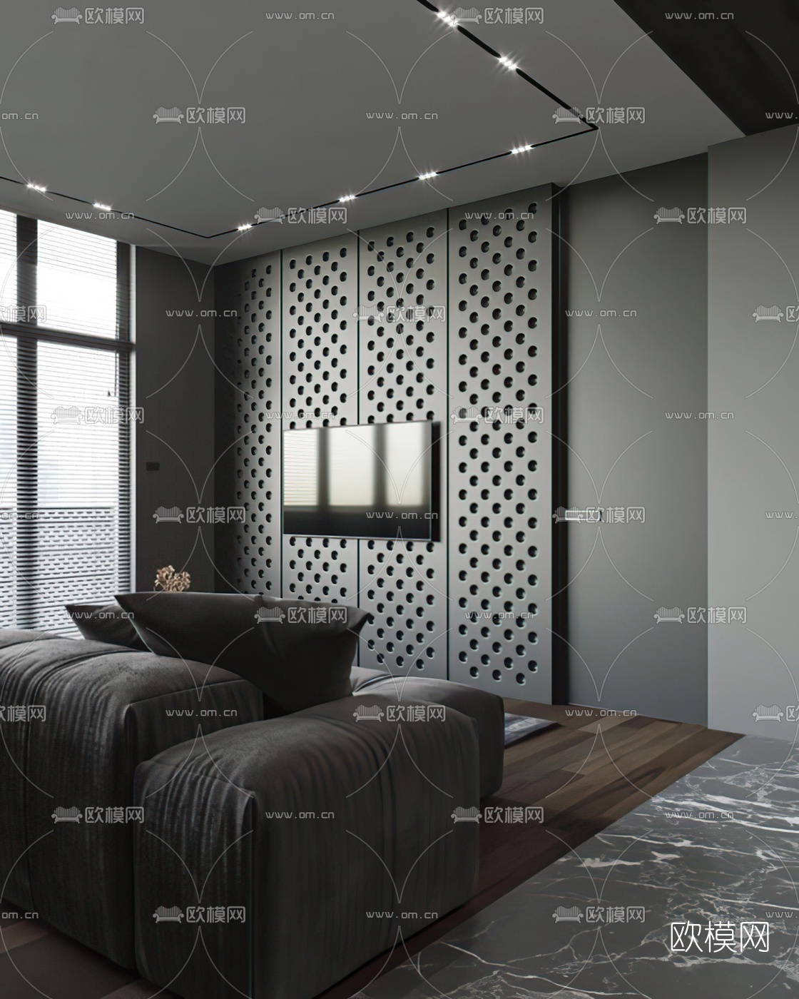 现代公寓客厅餐厅3d模型下载（渲染图5）