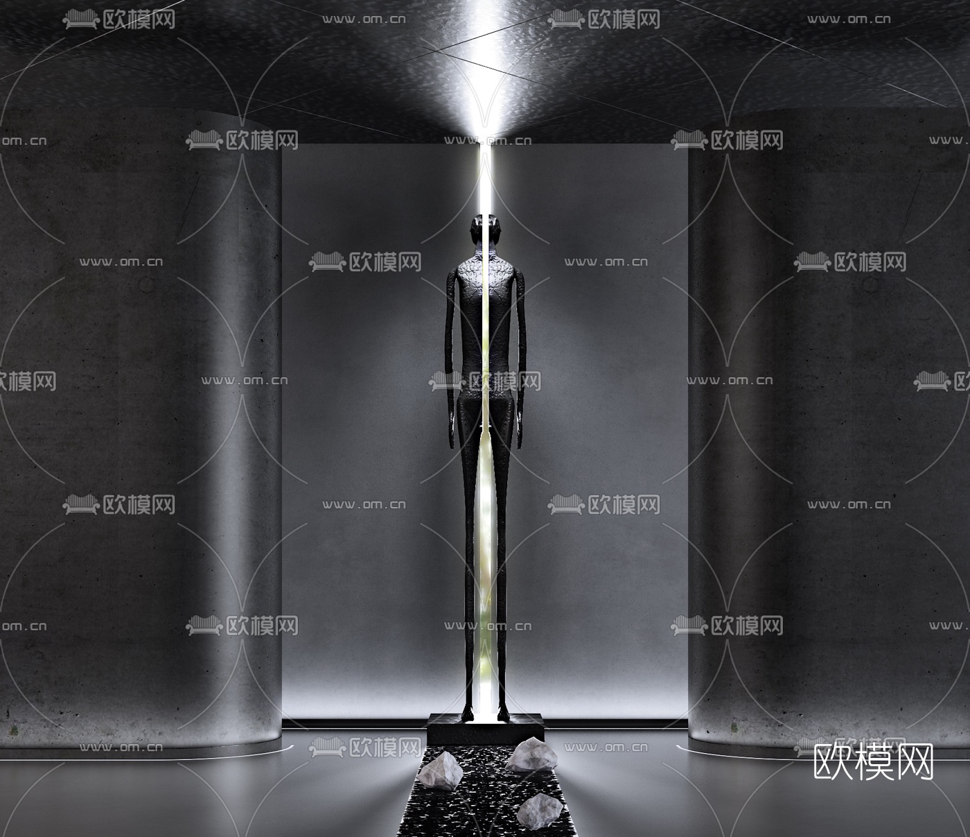 现代人像雕塑3d模型下载