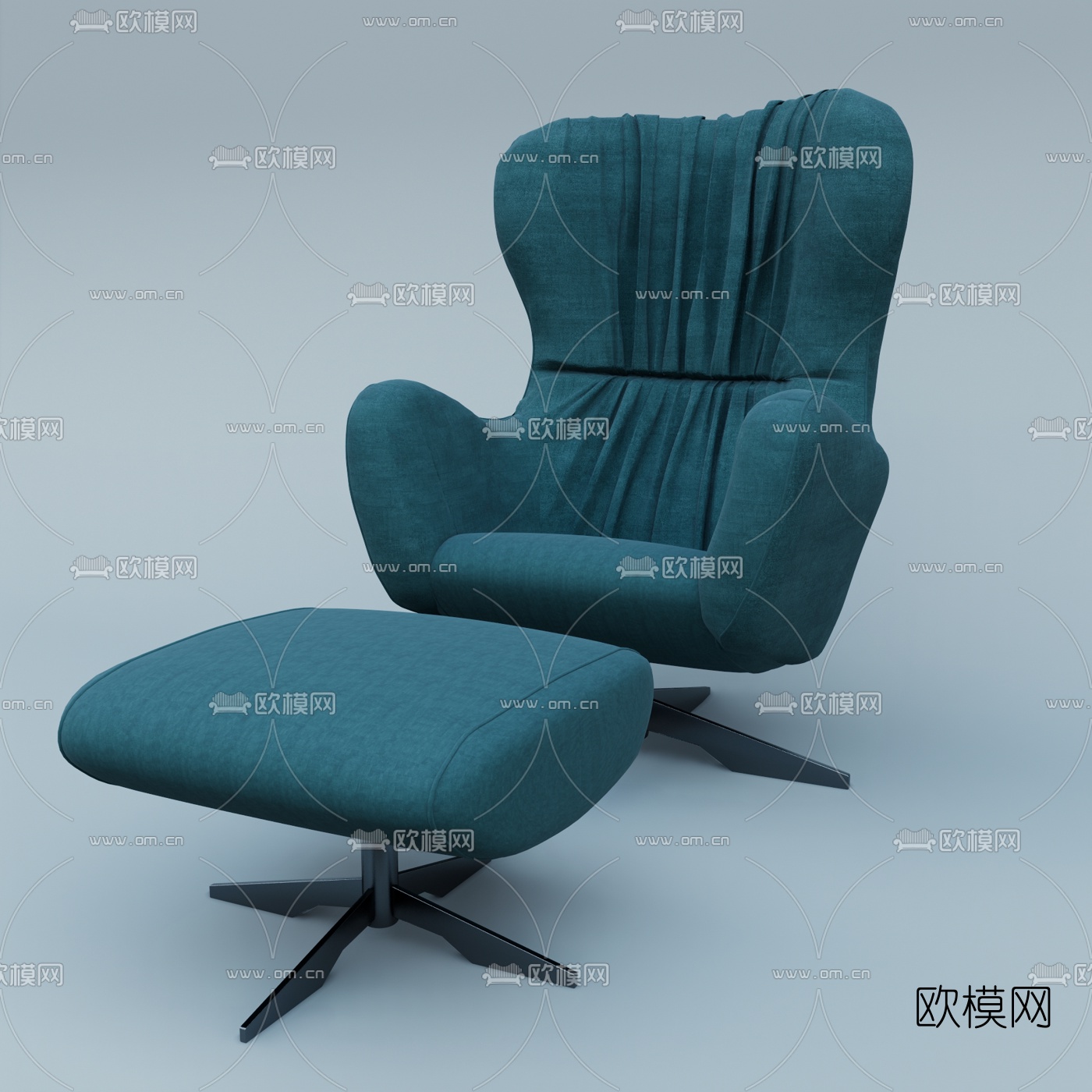 现代布艺休闲椅su模型下载（渲染图1）