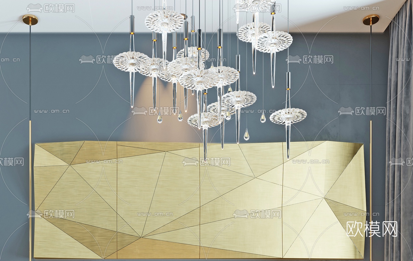 北欧复式公寓客厅餐厅3d模型