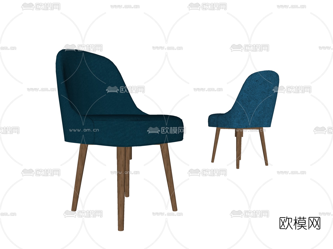 北欧布艺单椅su模型下载