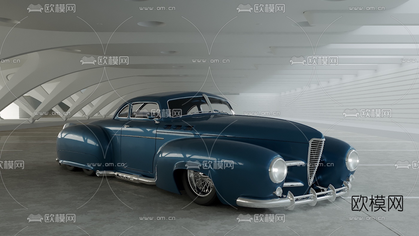 现代复古跑车3d模型