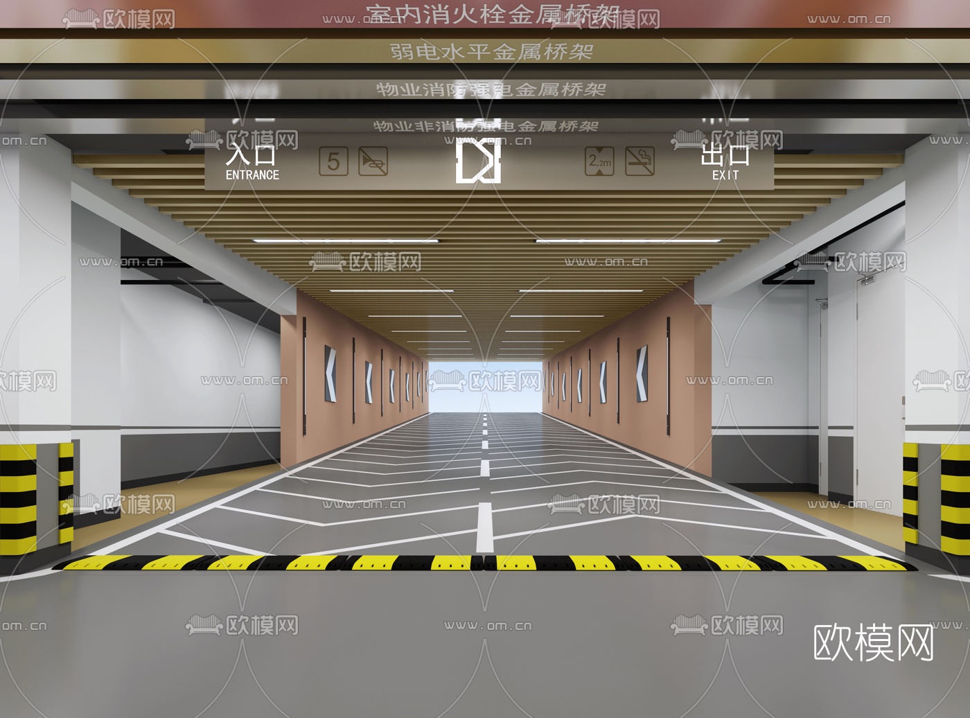 现代地下停车场3d模型