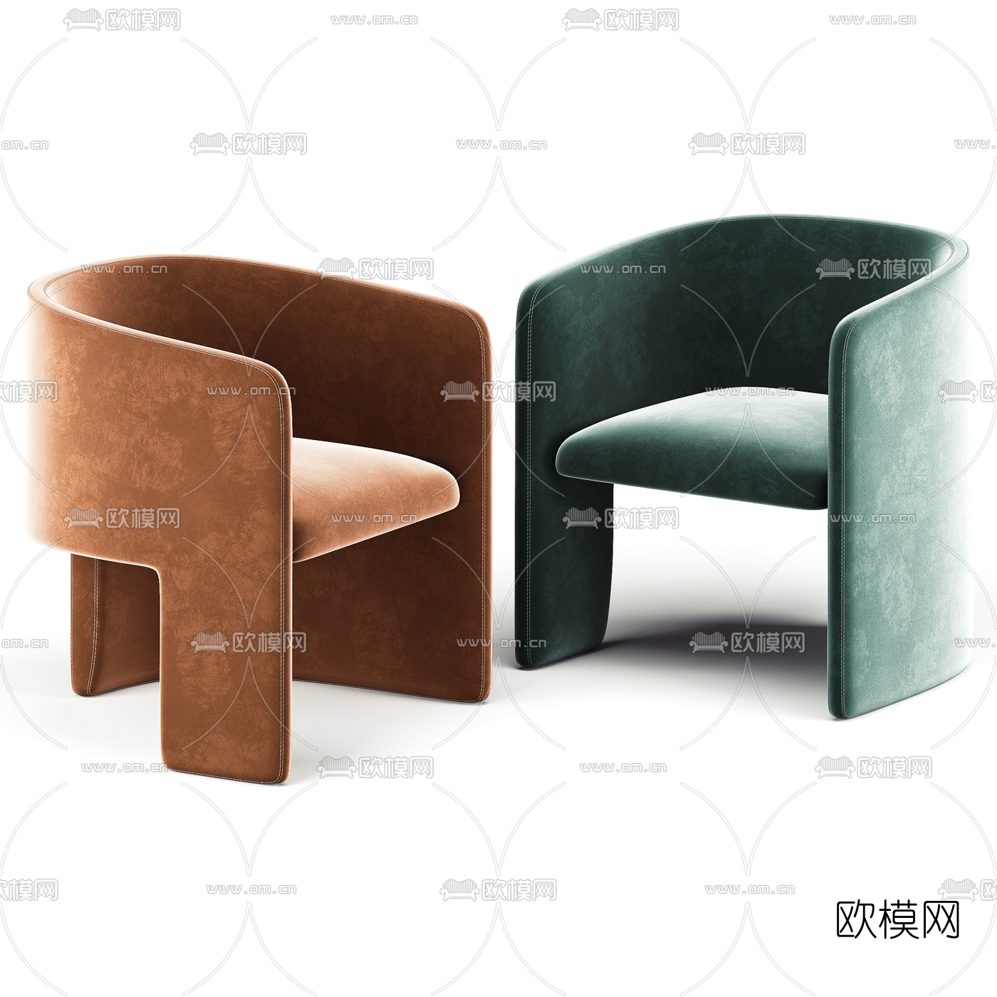 现代布艺休闲椅3d模型