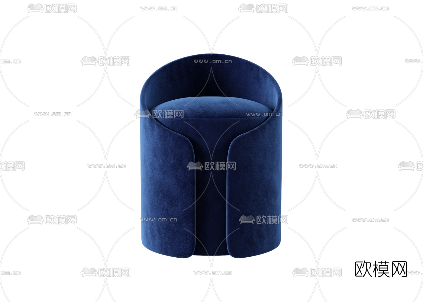现代绒布凳子3d模型