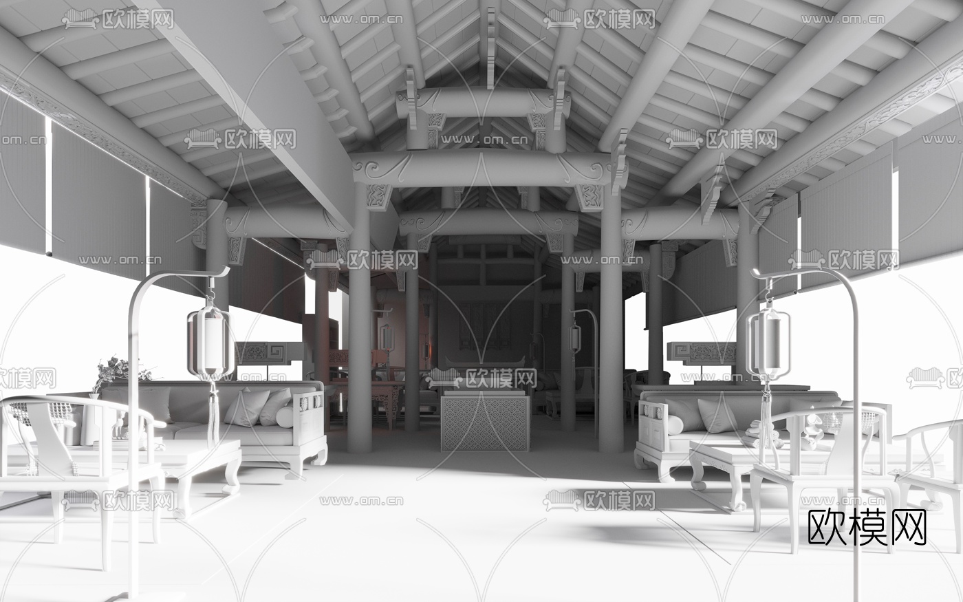 元禾大千 南宁建发央著销售中心3d模型下载（渲染图2）