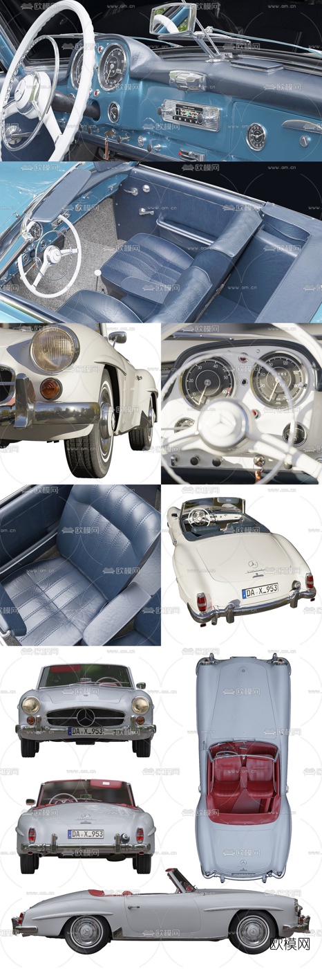 现代复古凯迪拉克轿车3d模型下载（渲染图3）