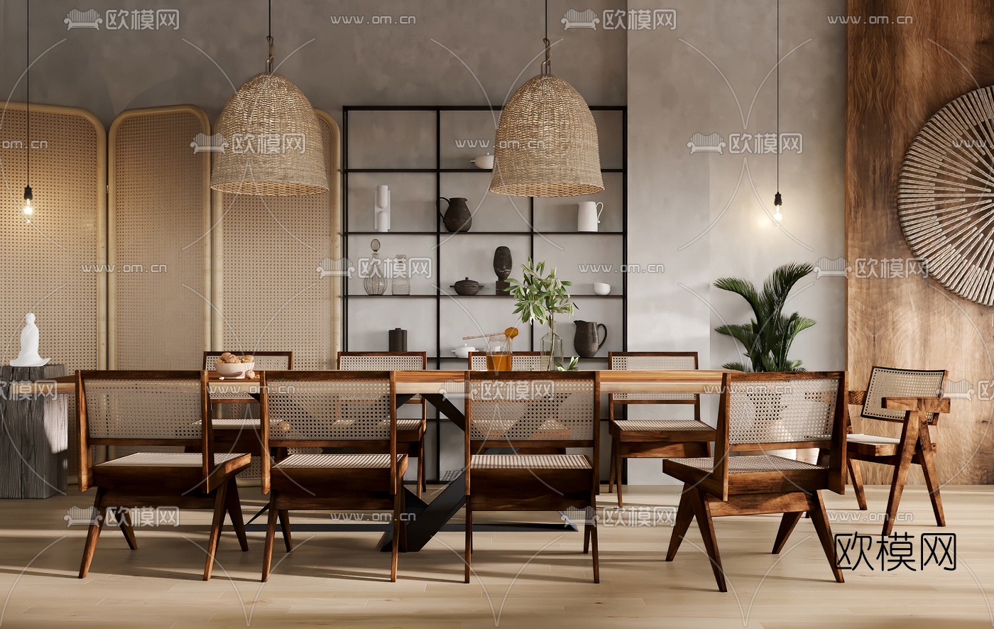 北欧茶桌椅3d模型