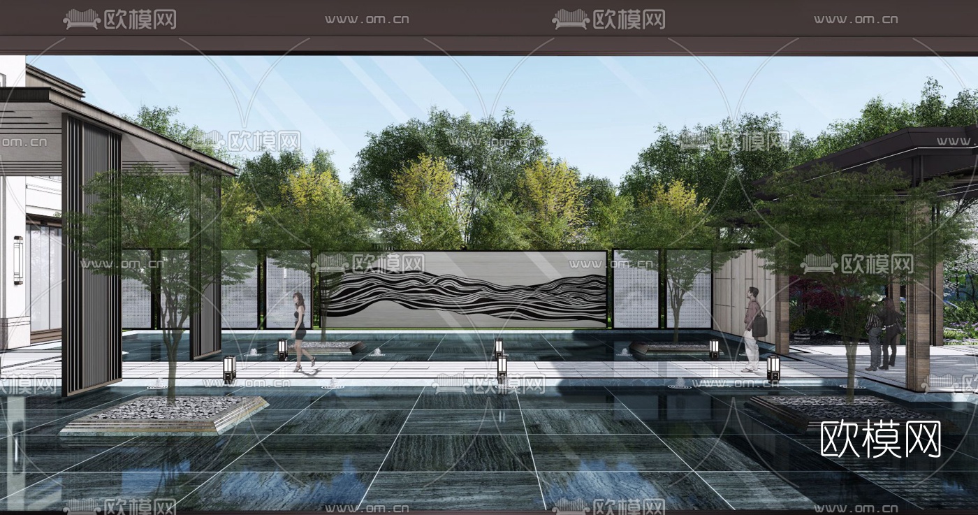 现代售楼处su模型下载（渲染图2）