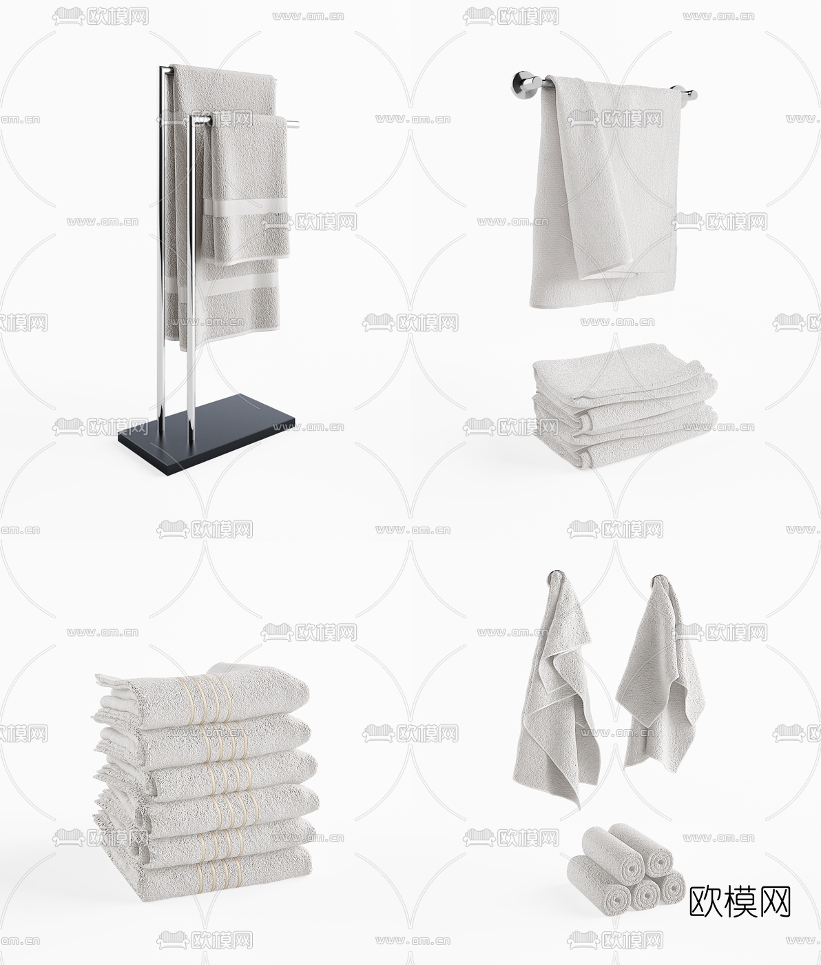 现代毛巾架组合3d模型下载
