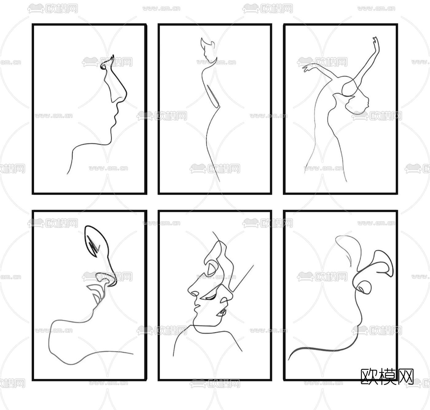 后现代装饰挂画su模型下载