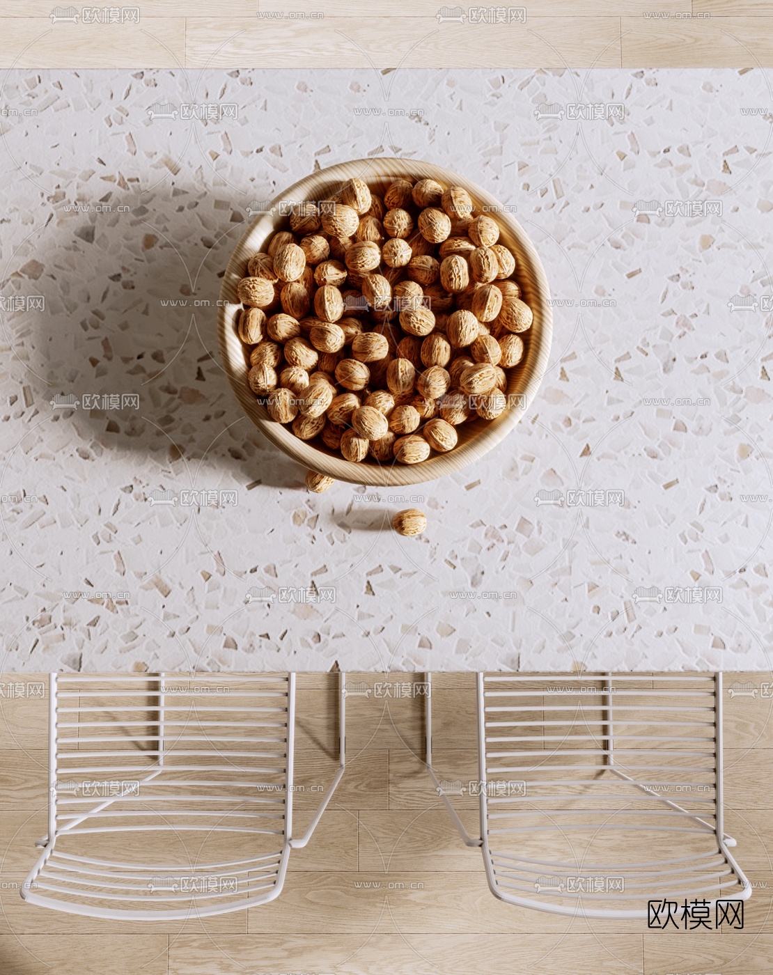 北欧单身公寓3d模型下载（渲染图4）