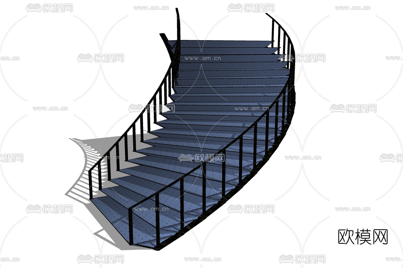 现代楼梯免费su模型下载