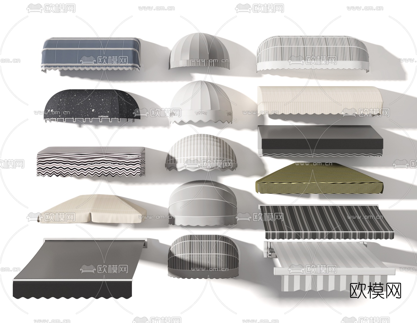 现代户外遮雨棚遮阳棚3d模型下载