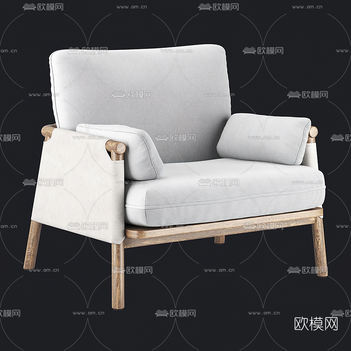 北欧布艺休闲沙发3d模型