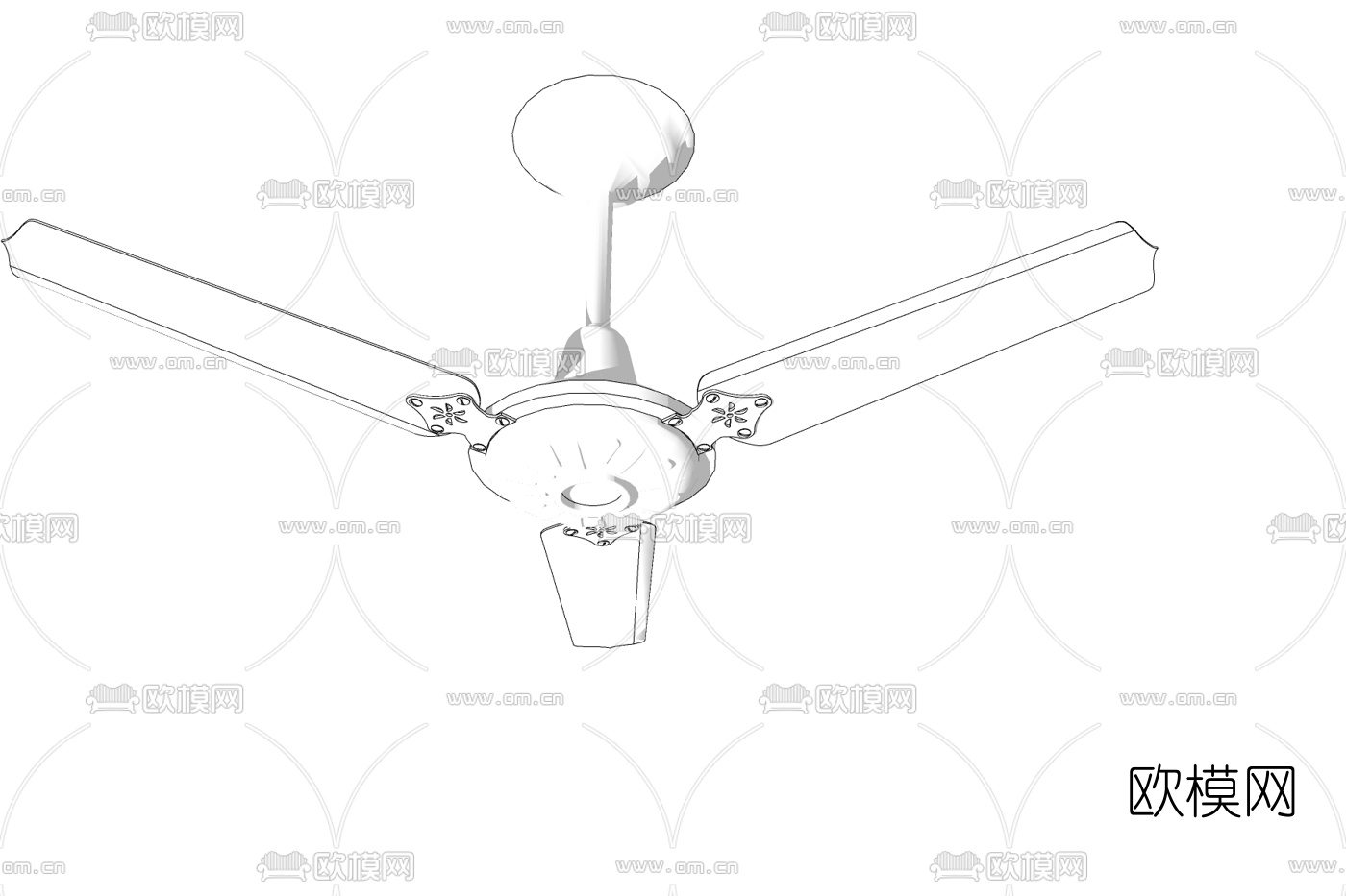 现代吊扇免费su模型下载