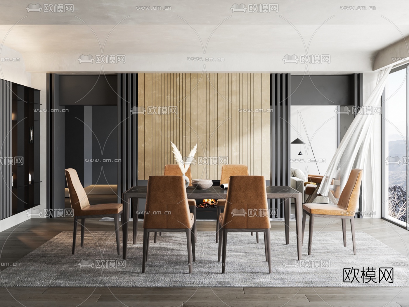 现代餐厅d模型
