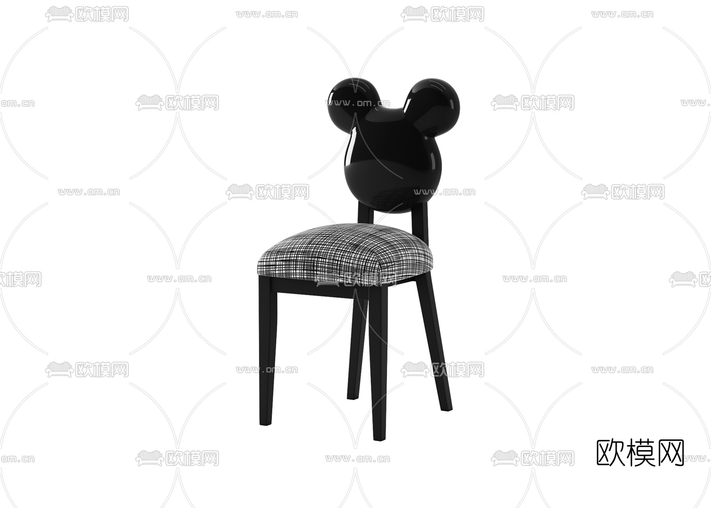 现代布艺儿童椅3d模型下载