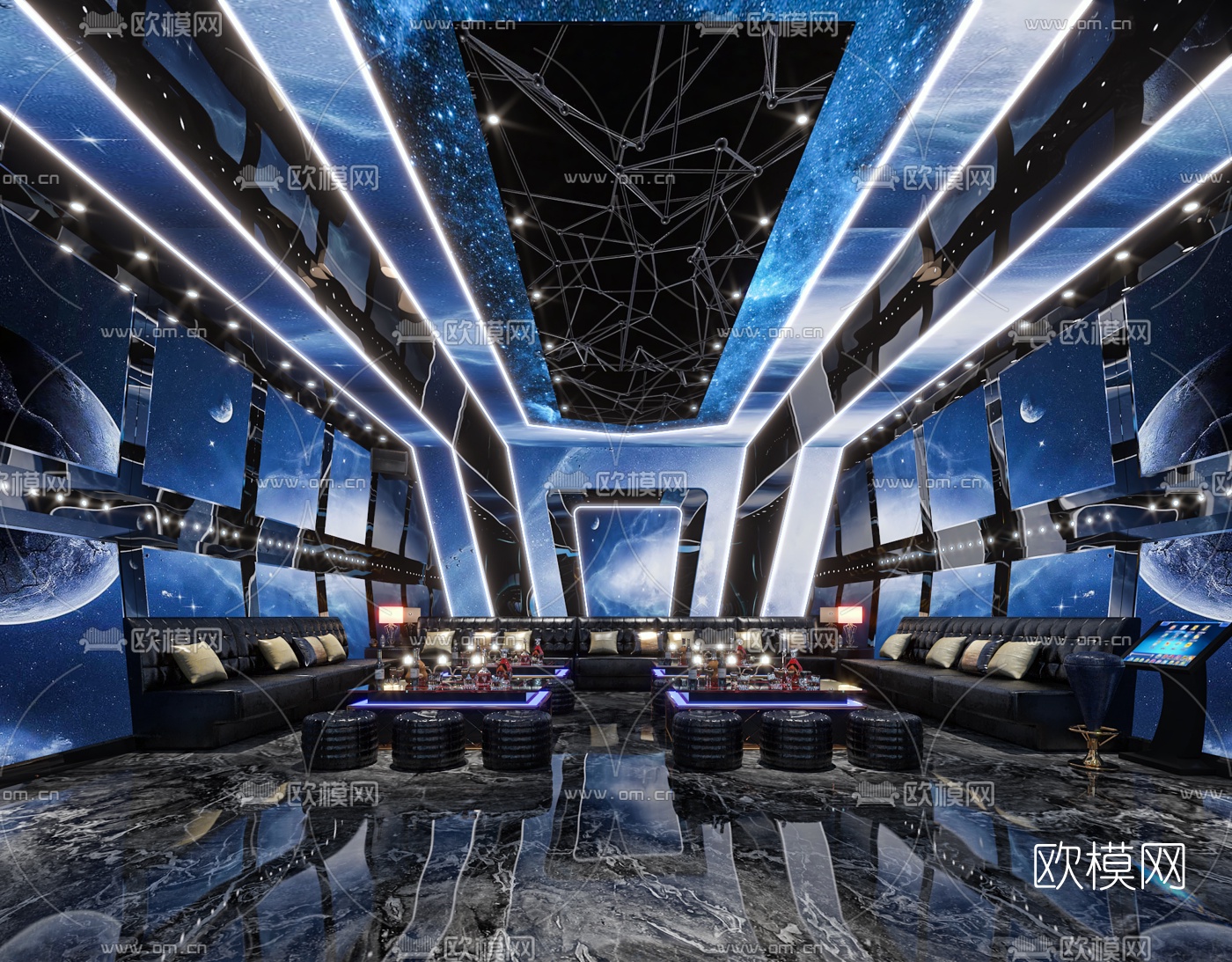 后现代KTV包房3d模型下载（渲染图1）