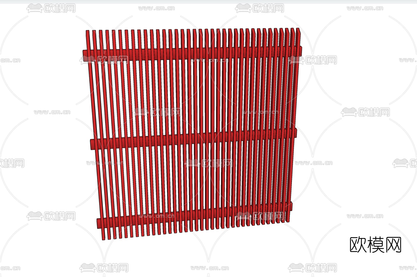 现代木质护栏免费su模型下载