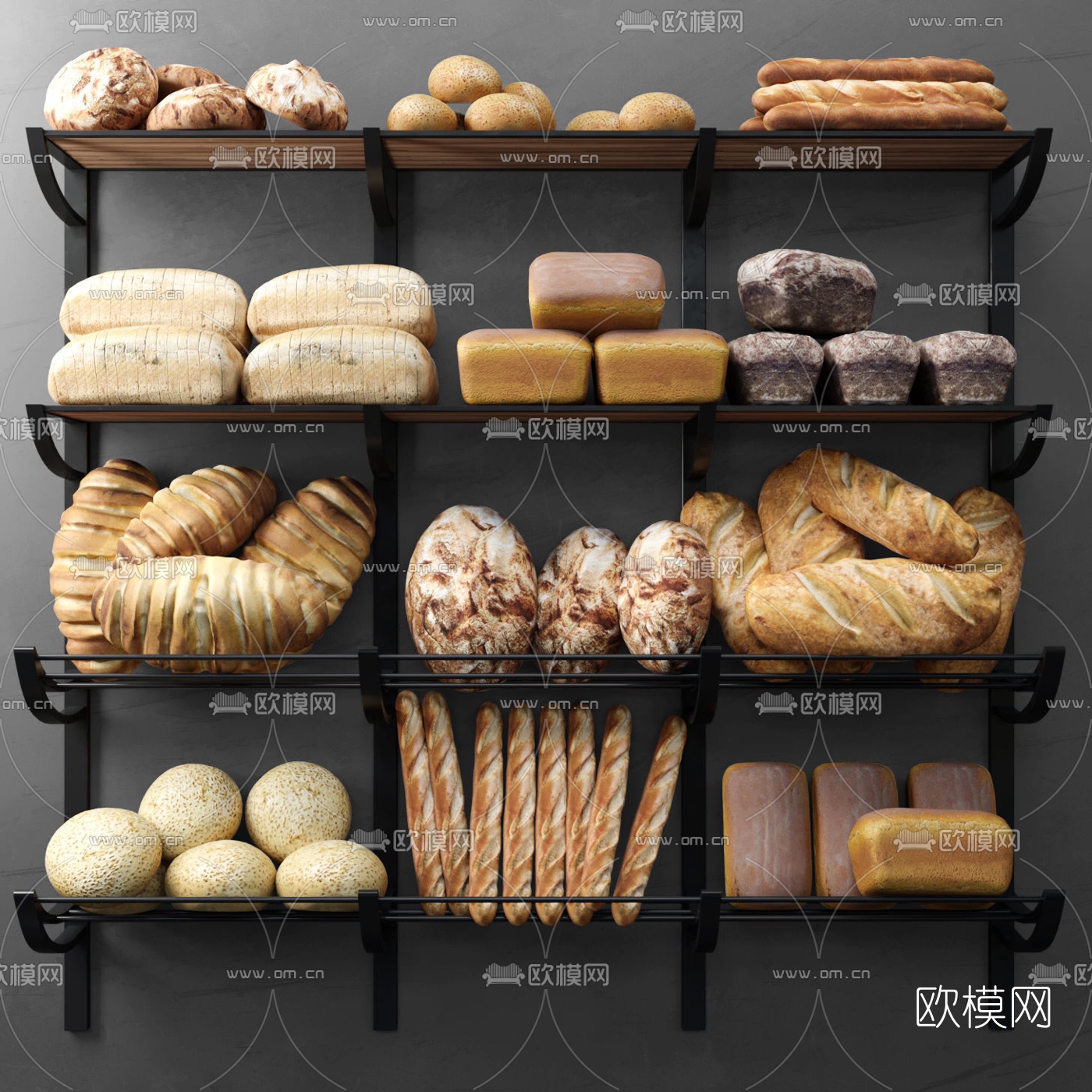 现代面包3d模型下载
