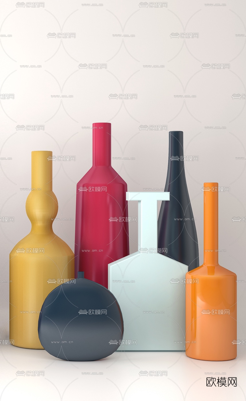 现代时尚陶瓷器皿3d模型
