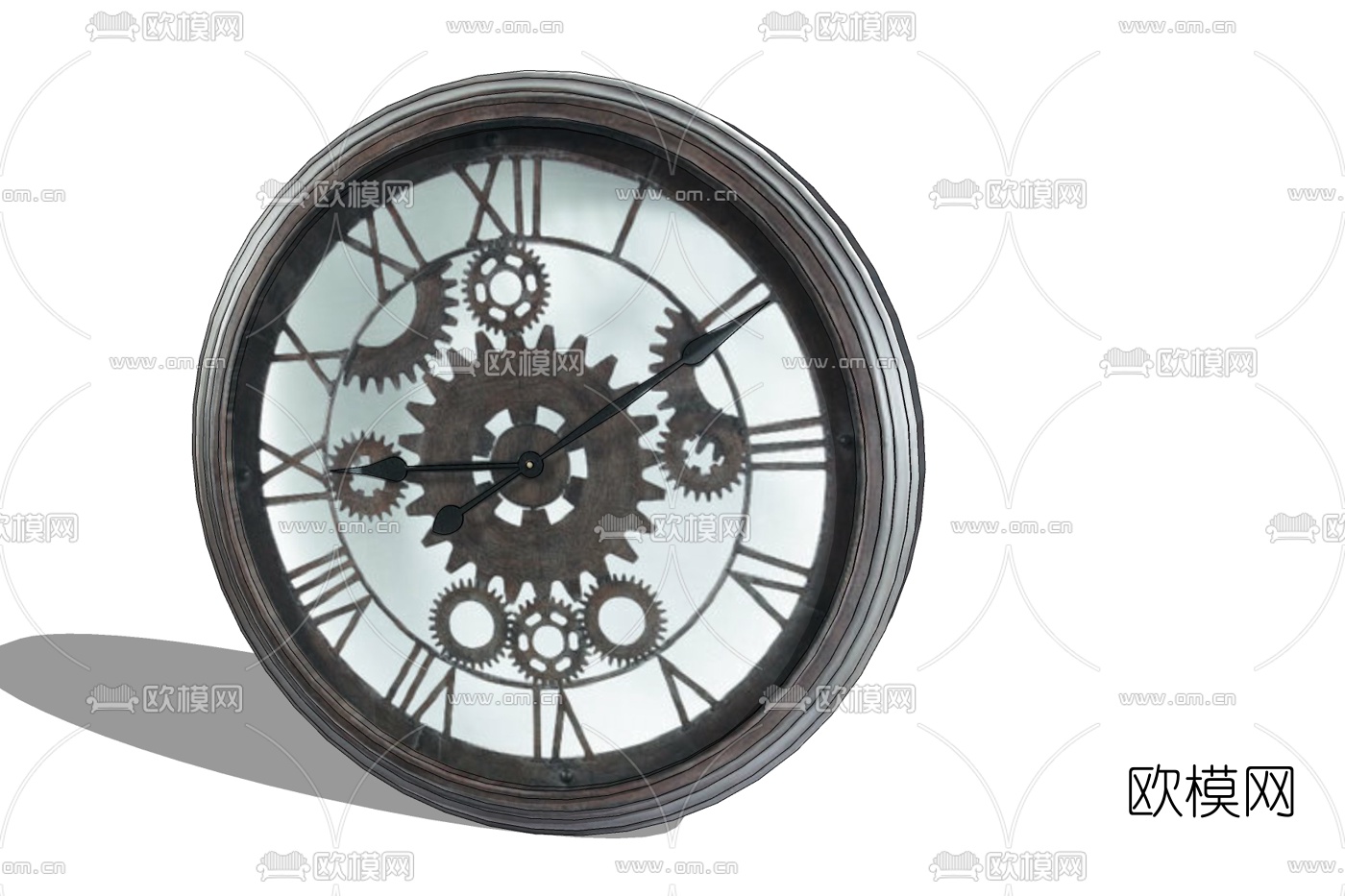 工业风齿轮时钟免费su模型下载