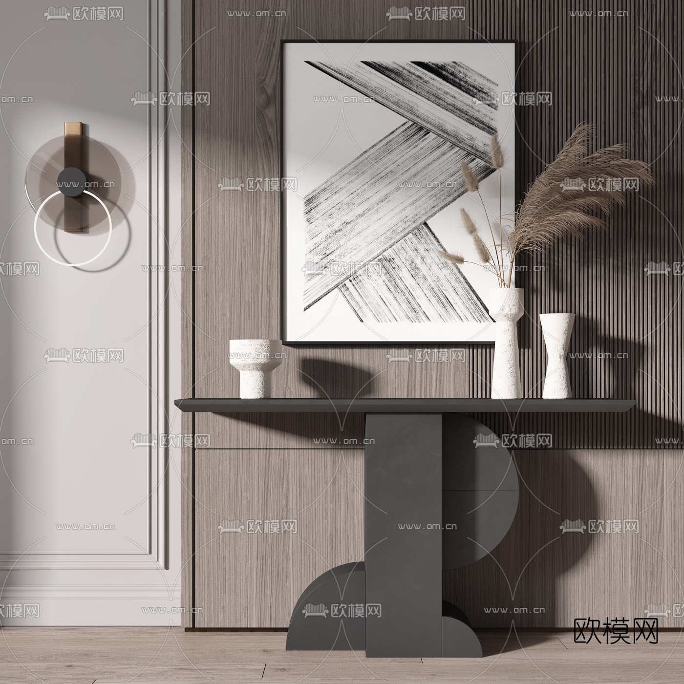 现代端景台3d模型