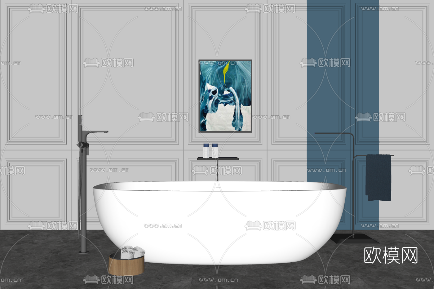 现代浴缸su模型
