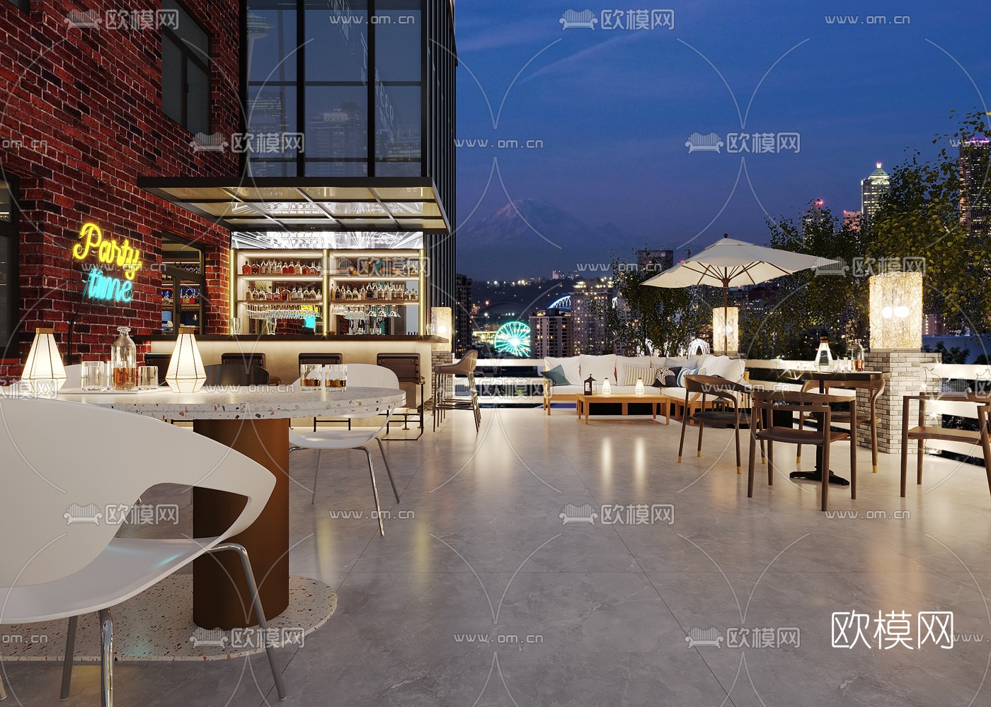 北欧户外露台酒吧3d模型