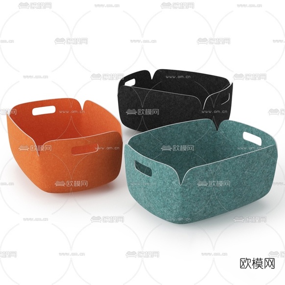 北欧麦秆托盆免费3d模型下载
