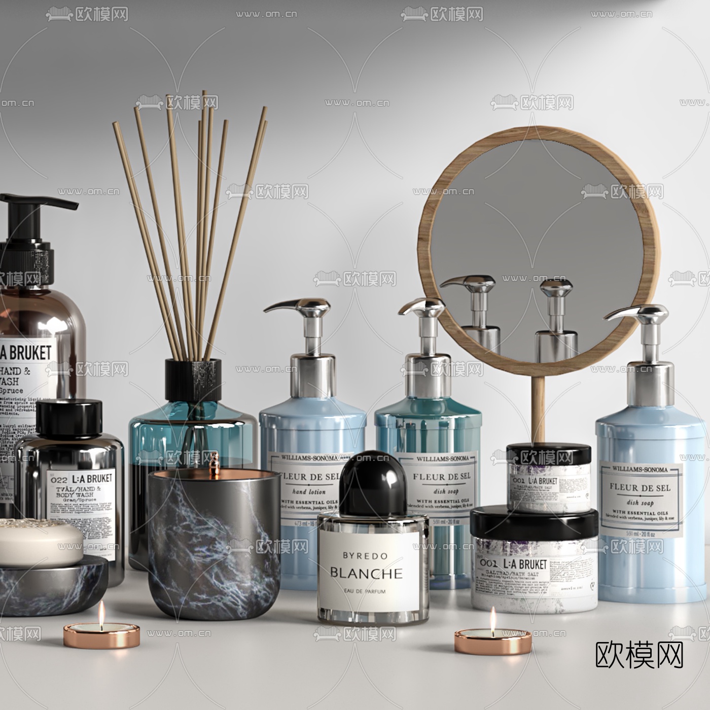 现代浴室洗漱用品3d模型下载（渲染图4）