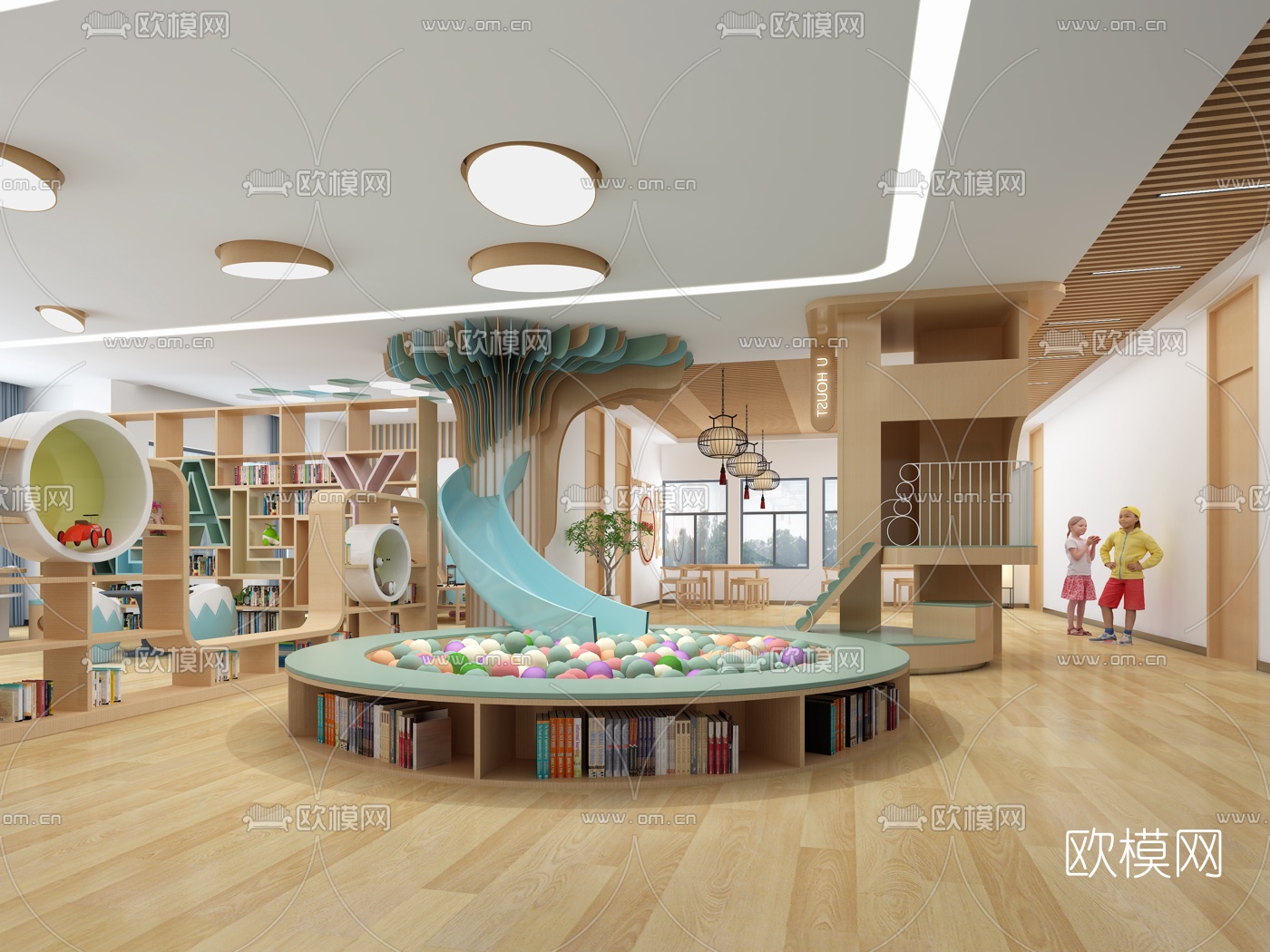 现代幼儿园活动室3d模型