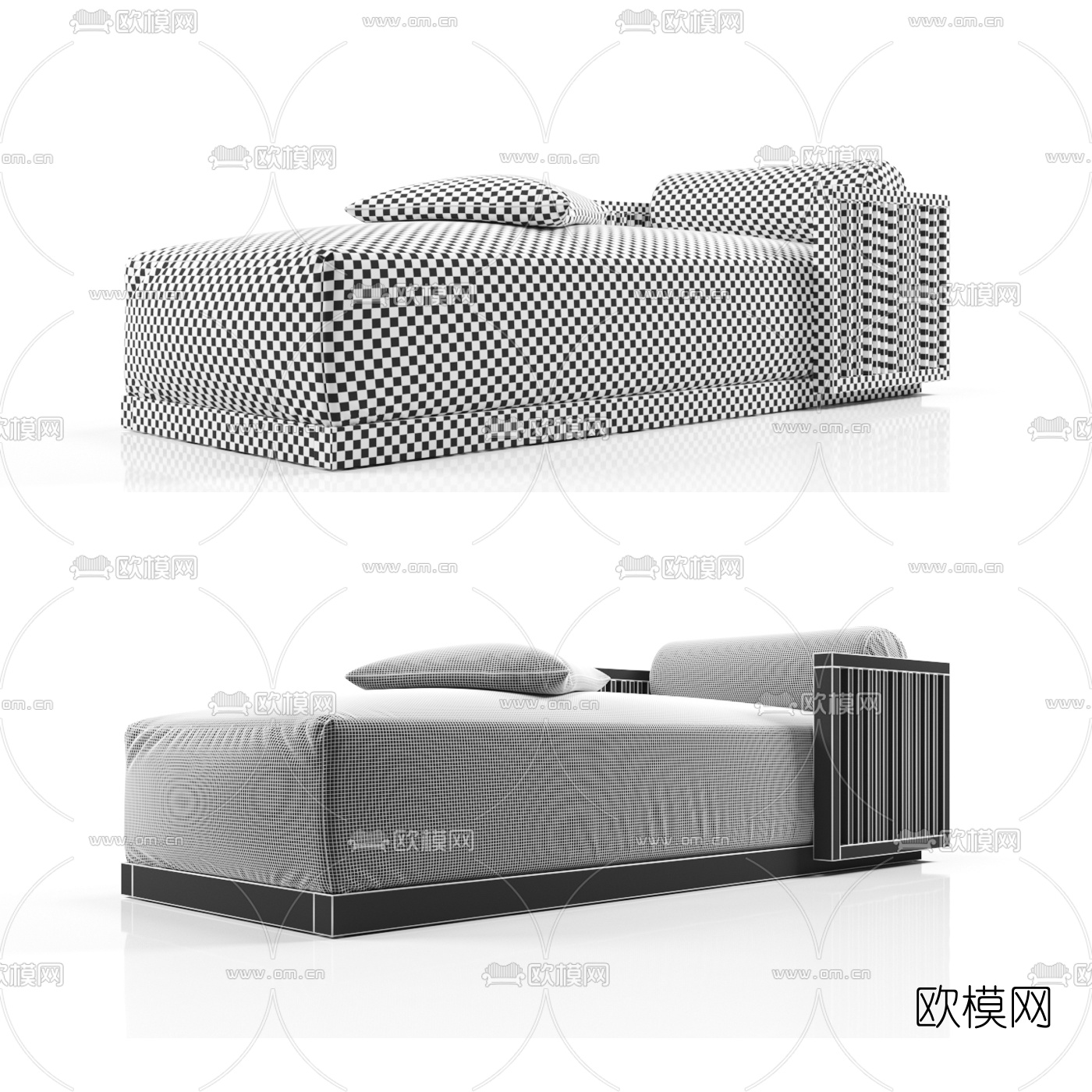 北欧布艺贵妃椅3d模型
