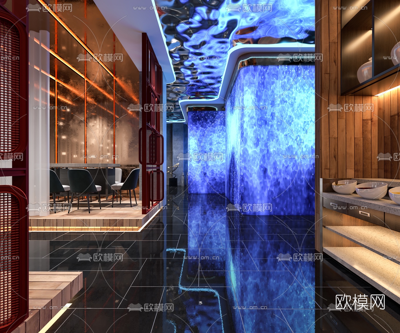 现代时尚火锅店3d模型