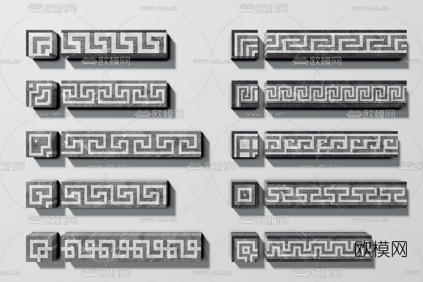 新中式大理石腰线边线3d模型下载