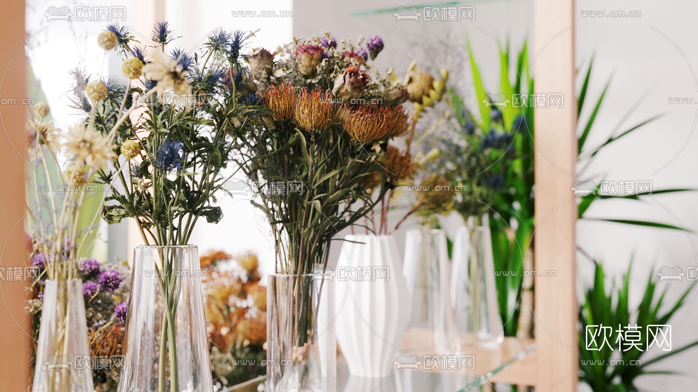 现代花瓶花艺3d模型