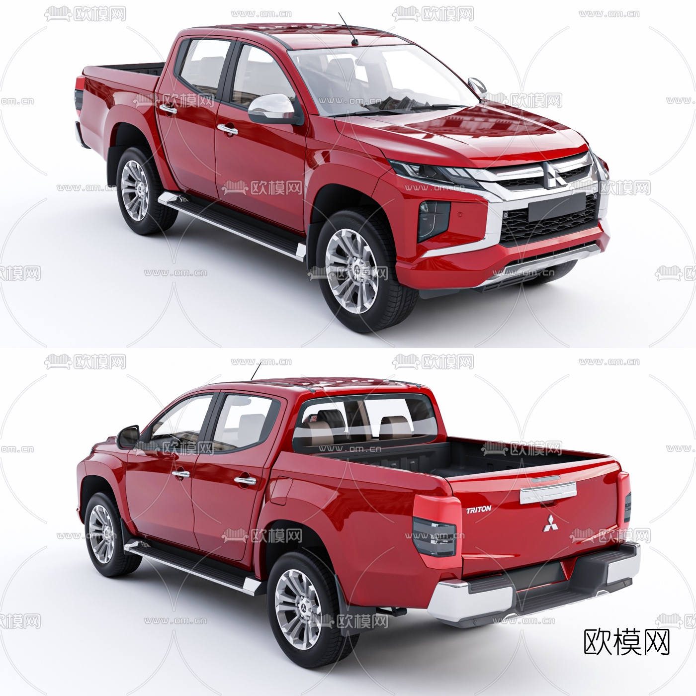 现代三菱皮卡汽车3d模型