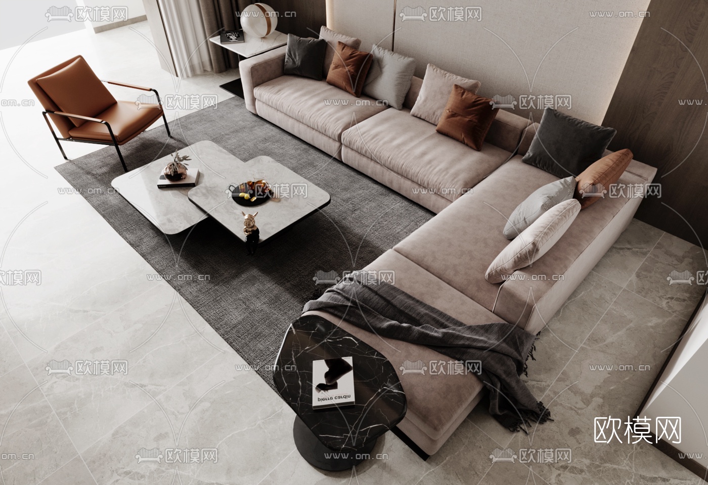 现代组合沙发3d模型